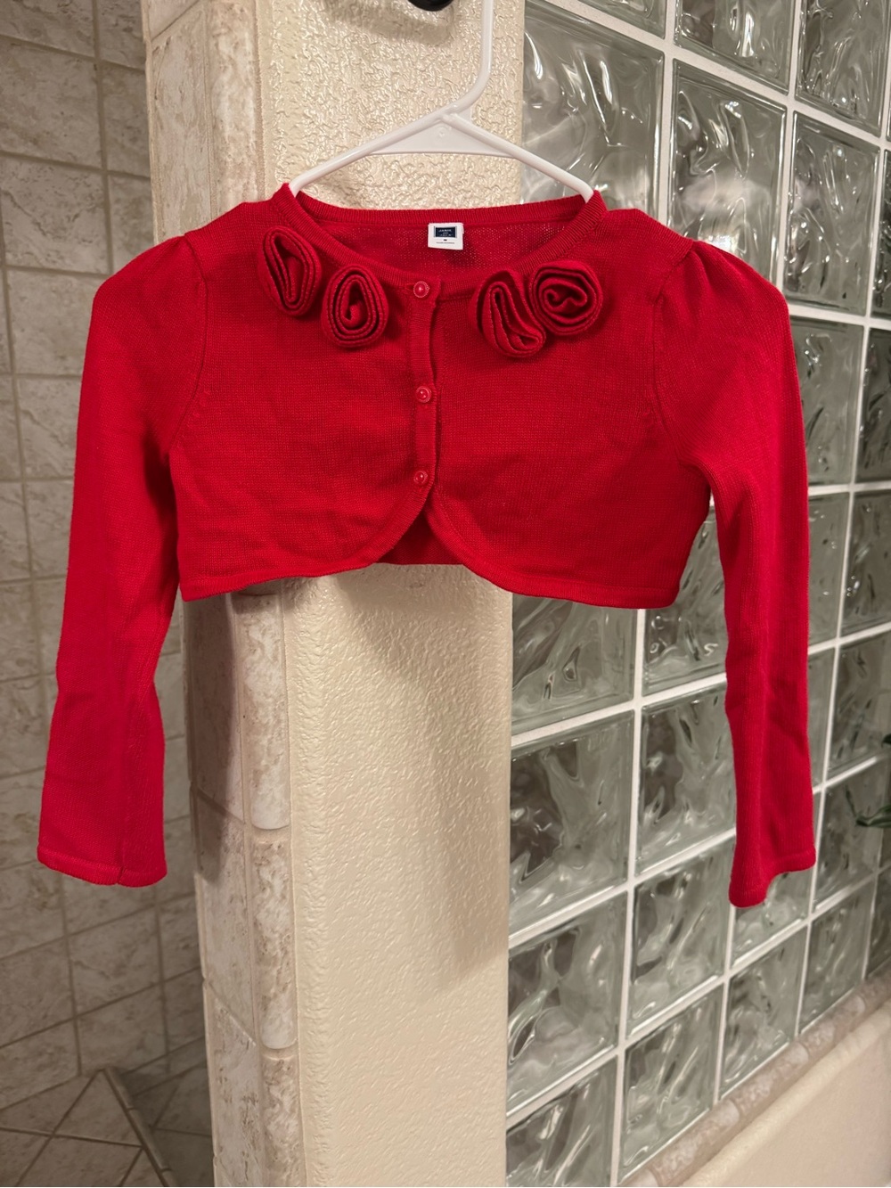 Janie and Jack 5 Red Rosette Bolero cropped Cardigan